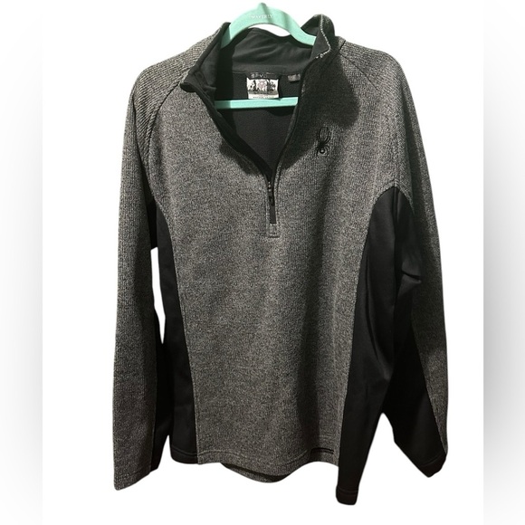 Spyder Gray and Black Quarter-Zip Sweater size XL - Picture 3 of 6